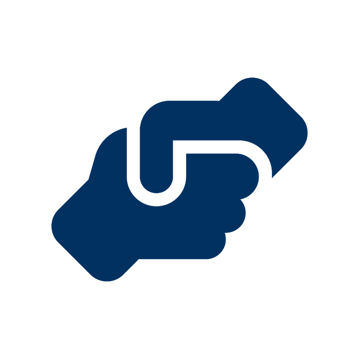 Volunteer icon showing a hand shaking with another hand