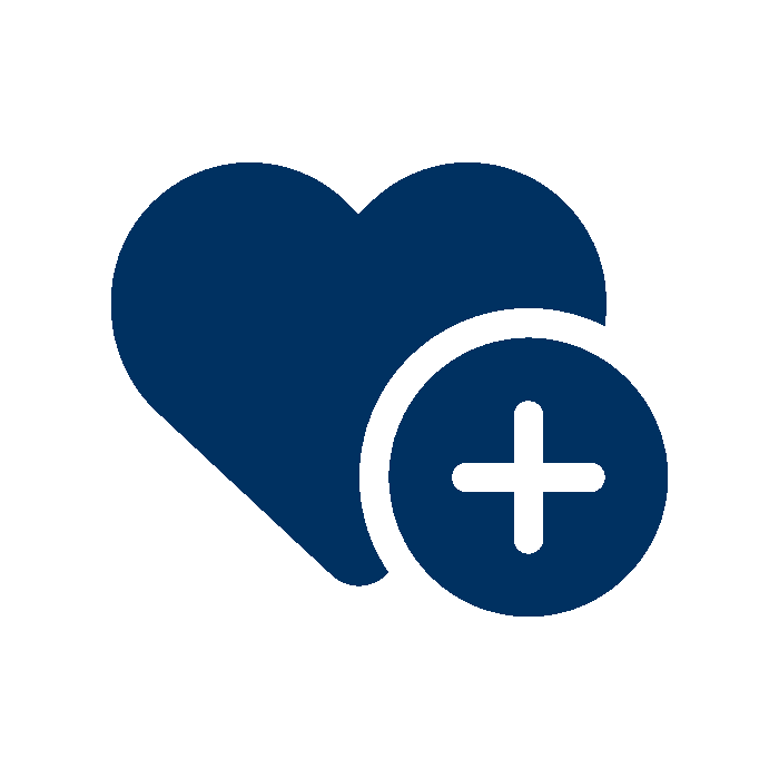 Legacy Gifts icon with a heart and plus sign