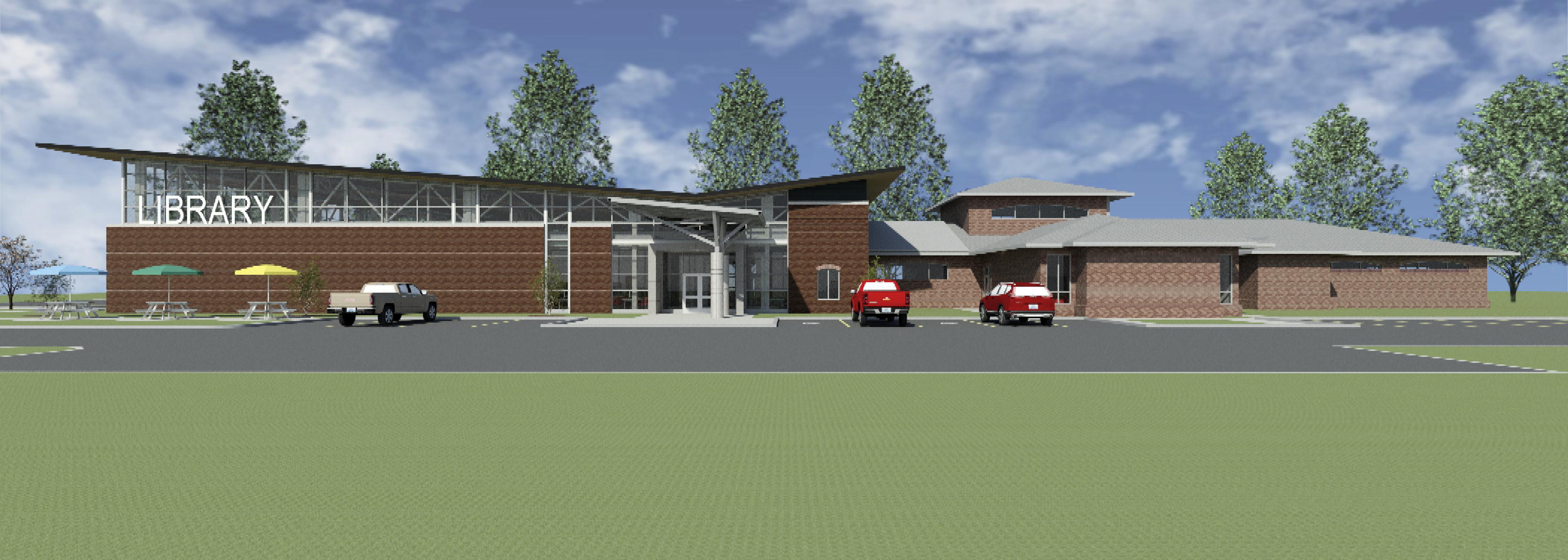 Rendering of the new South Columbus Public Library 