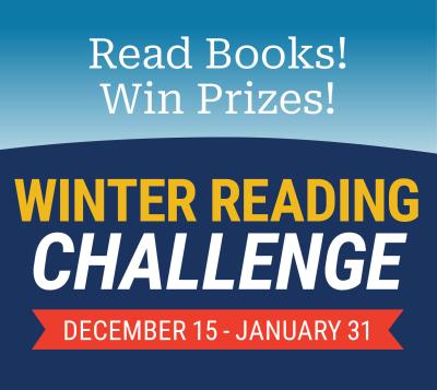 Announcement of Chattahoochee Valley Libraries' Winter Reading Challenge for 2023-2024.