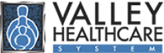 Graphic of man, woman, child on blue background with Valley Healthcare System beside it.