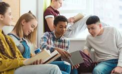 teens reading in small group