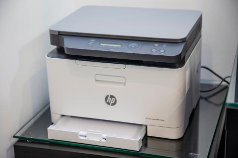 HP Printer with tray sticking out